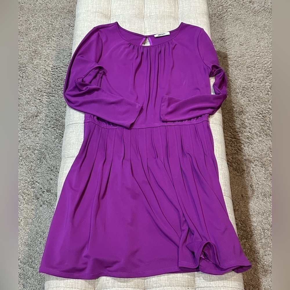 DKNYC Women’s Large Long Sleeve Fuchsia Midi Dress - EUC - Picture 6 of 14